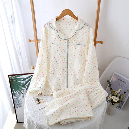 Georgina – Doppelschichtige, lockere, 100% Baumwolle Crepe Pyjama-Anzug