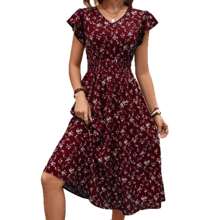 Amy – Elegantes Damenkleid mit V-Ausschnitt und Gürteldetails