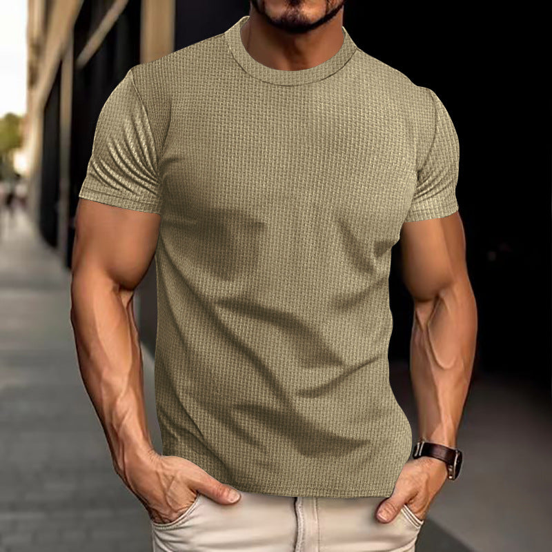 Herren Kurzarm Freizeit T-Shirt – Modernes Struktur-Design für Alltag und Fitness