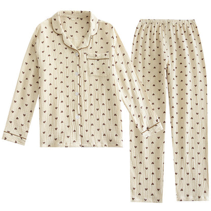 Georgina – Doppelschichtige, lockere, 100% Baumwolle Crepe Pyjama-Anzug