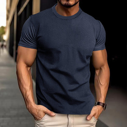 Herren Kurzarm Freizeit T-Shirt – Modernes Struktur-Design für Alltag und Fitness