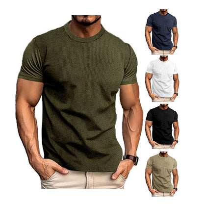 Herren Kurzarm Freizeit T-Shirt – Modernes Struktur-Design für Alltag und Fitness
