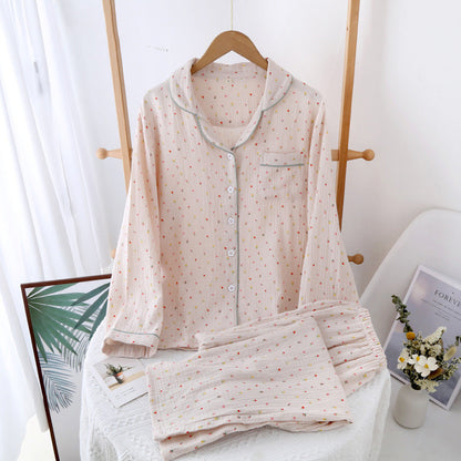 Georgina – Doppelschichtige, lockere, 100% Baumwolle Crepe Pyjama-Anzug