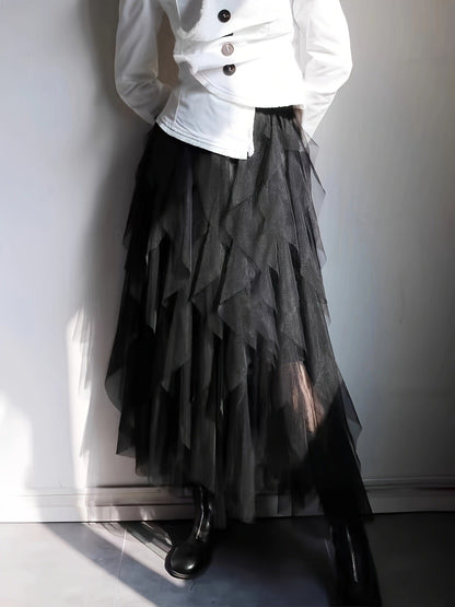 Lydia – Modischer, schmaler Mesh-Rock für Damen