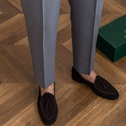 Herren High-Waist Anzughose mit Bundfalte und verstellbarem Bund – Eleganter Business- und Freizeitstil