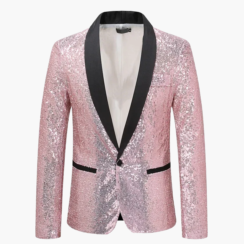 Herren Glitzer Smoking Sakko für festliche Anlässe – Eleganter Party Blazer mit Pailletten