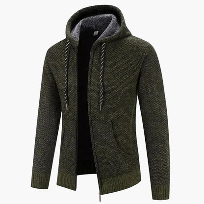 Herren Strick-Kapuzenjacke für Herbst & Winter – Modisches Freizeit-Outfit mit Reißverschluss