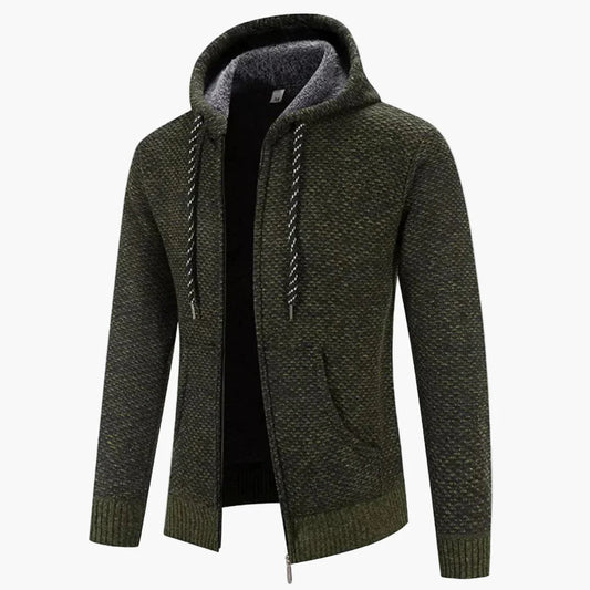 Herren Strick-Kapuzenjacke für Herbst & Winter – Modisches Freizeit-Outfit mit Reißverschluss