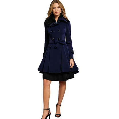 Damen Wintermantel mit Kunstfellkragen – Eleganter Trenchcoat für Alltag & besondere Anlässe