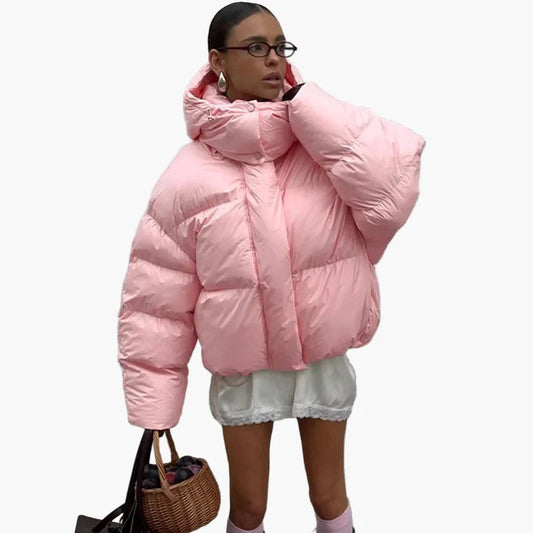 Damen Winter Steppjacke Oversized Streetstyle für Alltag und Freizeit