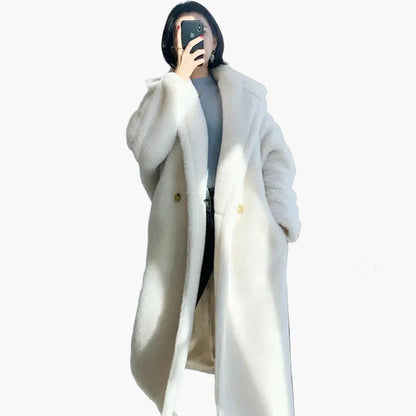 Damen Luxus Oversize Wintermantel im modernen Streetstyle – Eleganter langer Mantel für kalte Tage