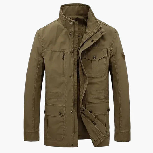 Herren Outdoor Freizeitjacke mit Stehkragen und Mehrfachtaschen – Modischer Alltagsbegleiter