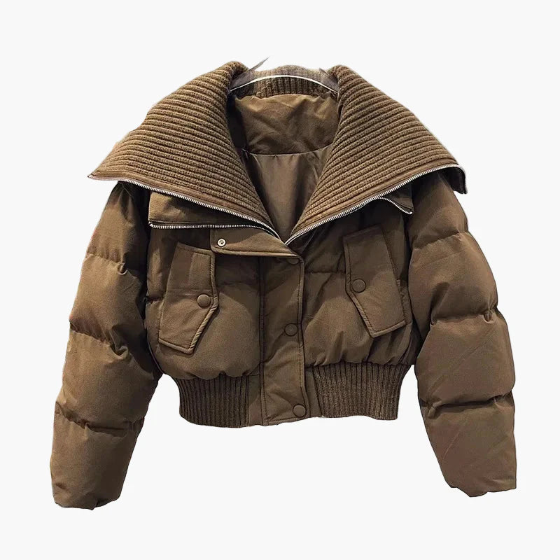 Damen Steppjacke mit weitem Kragen – Modische Winterjacke für Alltag & Freizeit