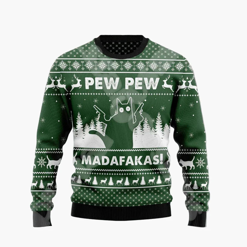 Herren Weihnachts-Pullover Lustig Santa auf dem Kamin – Origineller Ugly Christmas Sweater für Feiertage & Partys