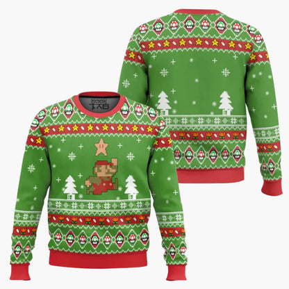 Unisex Retro Gamer Ugly Christmas Sweater – Pixel-Design inspiriert von Videospiel-Klassikern