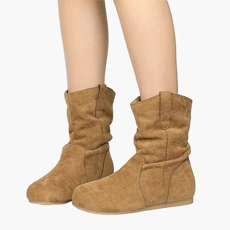 Damen Freizeit Stiefeletten Schlupfstiefel Vintage Look Komfort