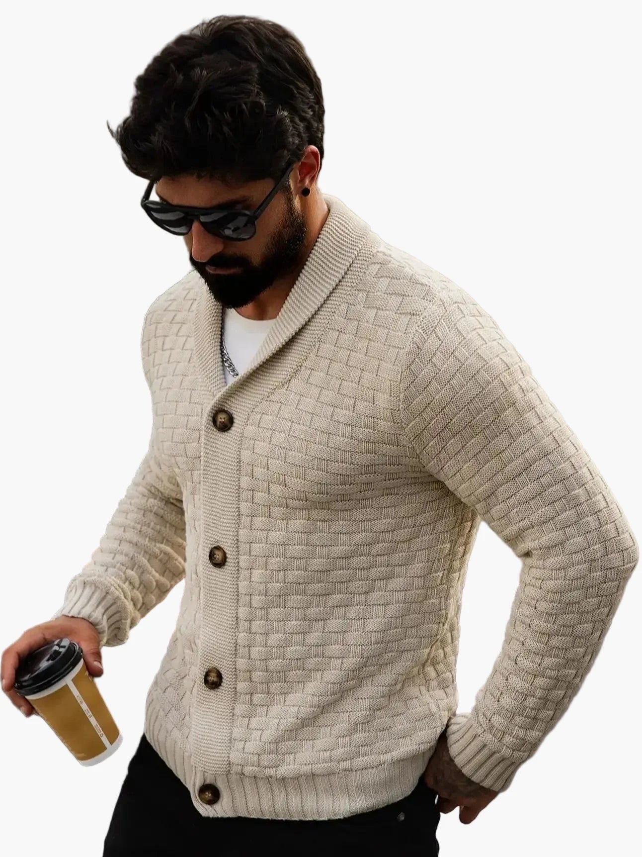 Herren Strick-Cardigan im modernen Casual-Stil – Offener Freizeitpullover für stilbewusste Männer