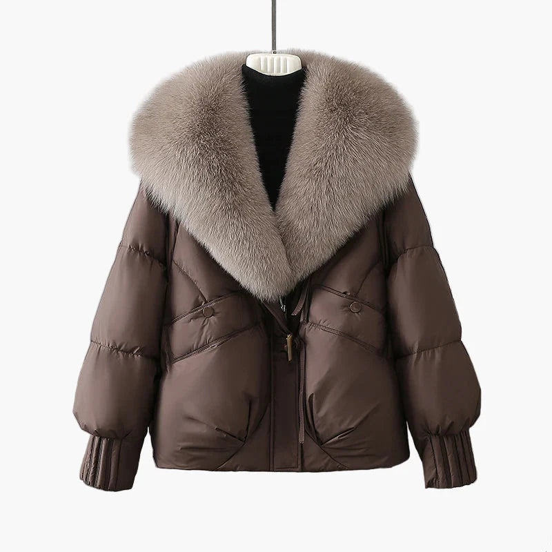 Damen Winterjacke mit großem Kragen – Elegante warme Steppjacke für Freizeit und Alltag