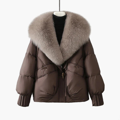 Damen Winterjacke mit großem Kragen – Elegante warme Steppjacke für Freizeit und Alltag