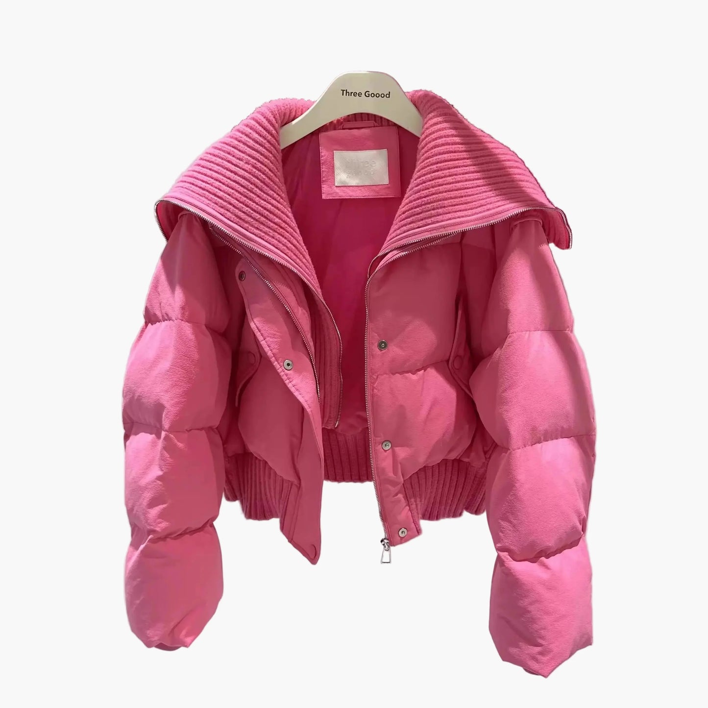 Damen Steppjacke mit weitem Kragen – Modische Winterjacke für Alltag & Freizeit