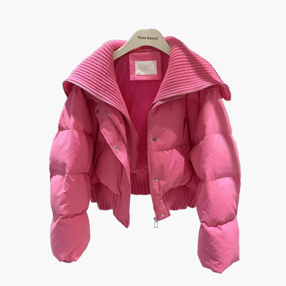 Damen Steppjacke mit weitem Kragen – Modische Winterjacke für Alltag & Freizeit