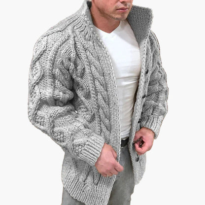 Herren Strickjacke im Zopfmuster – Modischer Freizeit- und Winterlook