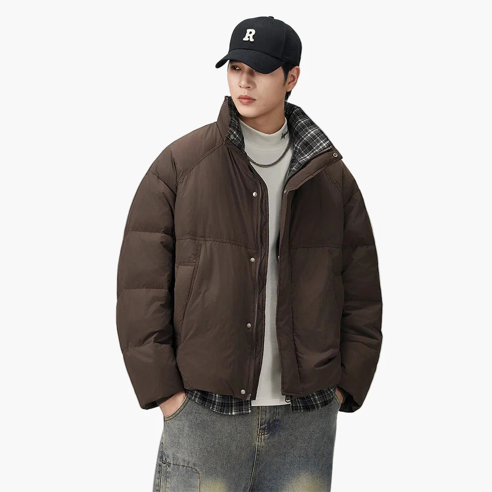 Herren Oversize Pufferjacke im Streetwear-Style – Lässige Übergangsjacke für Alltag & Freizeit