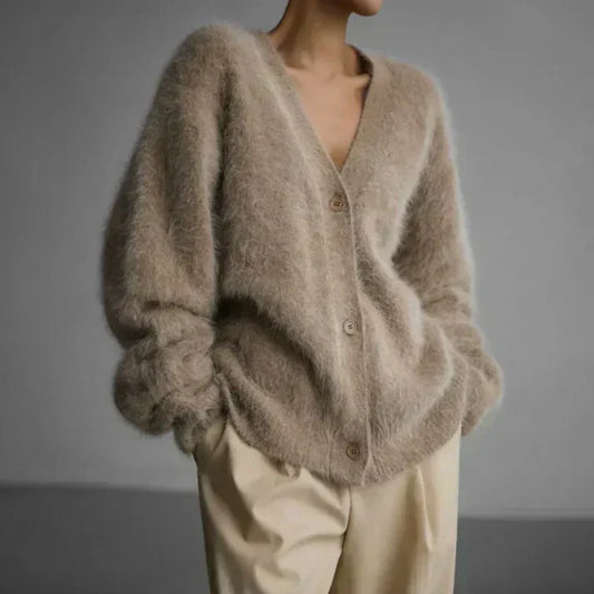 Damen Strickjacke im Oversized-Look – Eleganter Cardigan für Alltag & Freizeit
