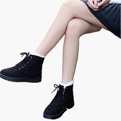 Damen Winterstiefel Warm Gefüttert Outdoor Schnürboots