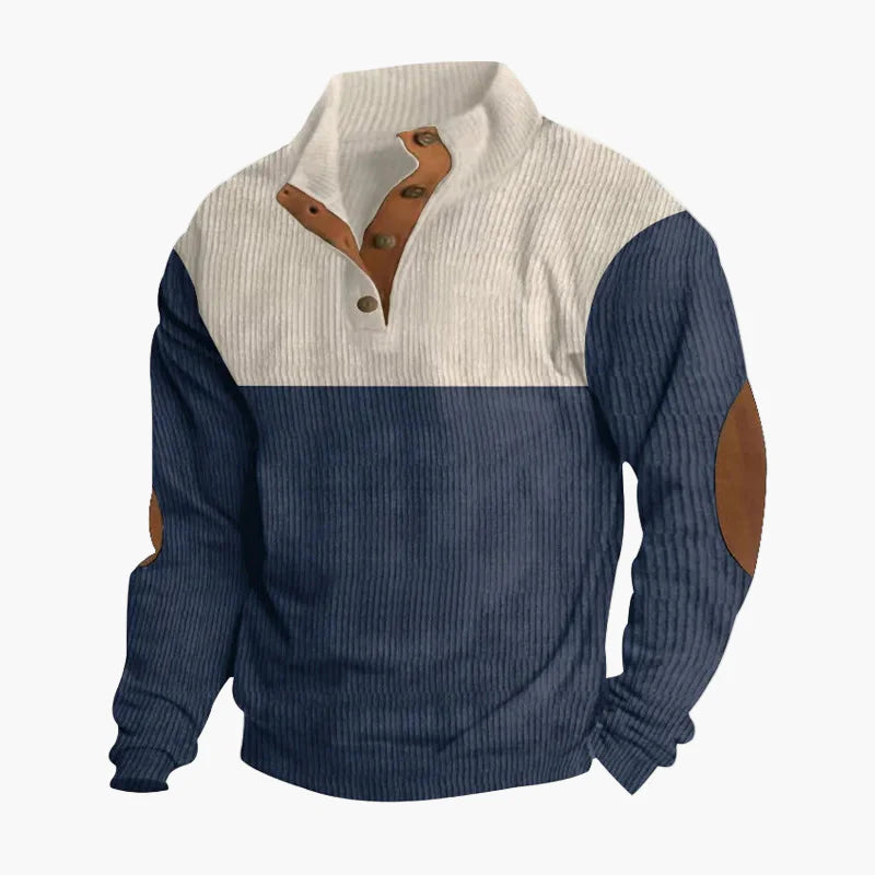 Herren Vintage Freizeitpullover mit Knopfleiste – Stilvoller Strickpullover für Alltag und Büro