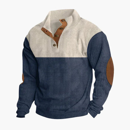 Herren Vintage Freizeitpullover mit Knopfleiste – Stilvoller Strickpullover für Alltag und Büro