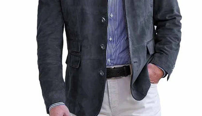 Herren Stehkragen Sakko Modern Business Freizeit Elegant