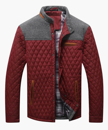 Herren Steppjacke Casual Bomber Übergangsjacke mit Karofutter – Modische Freizeitjacke für Alltag & Büro