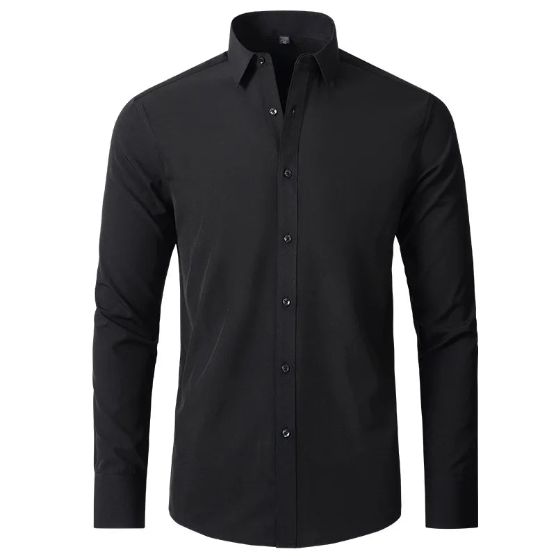Geoff – Herren Stretch Hemd mit Knopfleiste und schlanker Passform