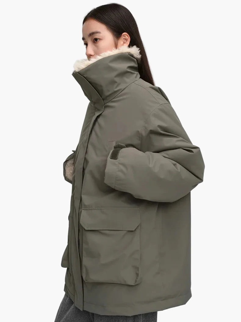 Damen Winter Parka mit Teddykragen – Lässiger Outdoor Mantel für kalte Tage