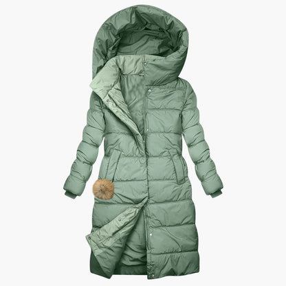Damen Winter Steppmantel Lang mit Kapuze – Eleganter Outdoor Wintermantel für Alltag und Freizeit