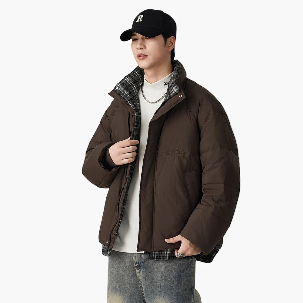 Herren Oversize Pufferjacke im Streetwear-Style – Lässige Übergangsjacke für Alltag & Freizeit