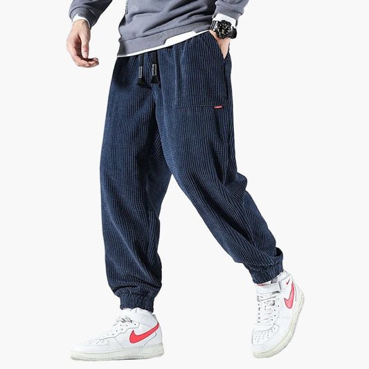Herren Cord-Relaxed Fit Freizeithose – Bequeme Jogginghose für Alltag & Sport