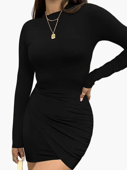 Damen Elegantes Bodycon Minikleid mit Langarm für Partys und Abende