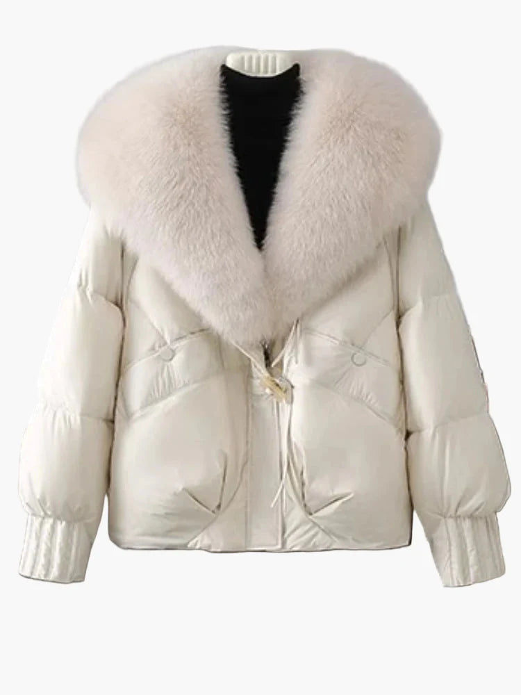 Damen Winterjacke mit großem Kragen – Elegante warme Steppjacke für Freizeit und Alltag