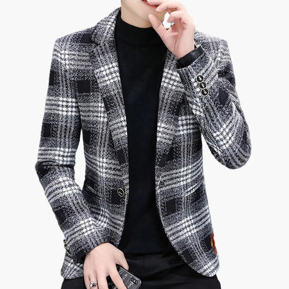 Herren Karo-Blazer im modernen Business-Look – Stilvoller Einreiher für Büro und Alltag