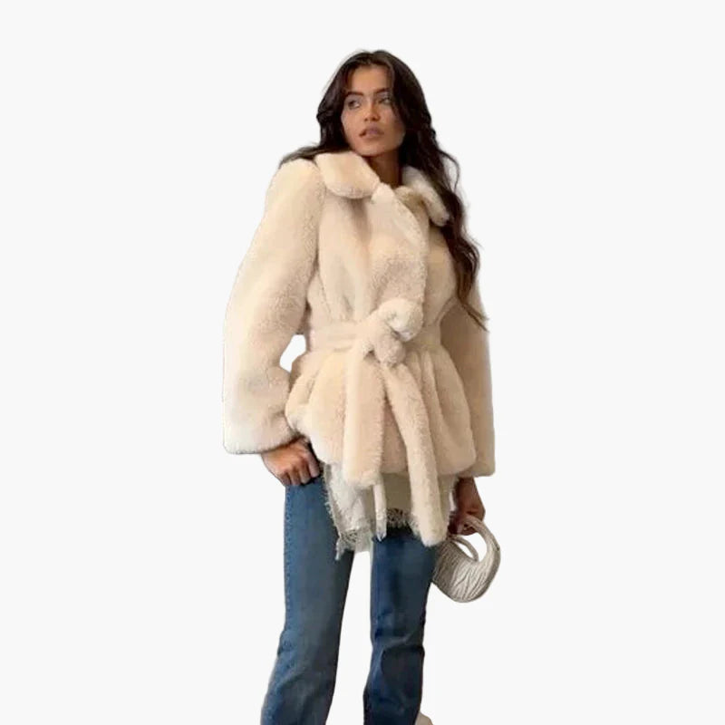 Damen Kurzmantel mit Gürtel und klassischem Kragen – Eleganter Alltagsmantel