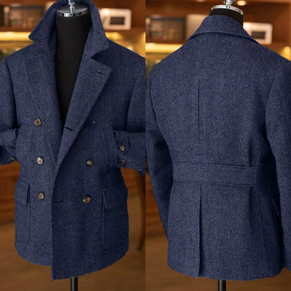 Herren Klassischer Doppelreihiger Blazer im Vintage-Stil – Eleganter Mantel für Business und Freizeit