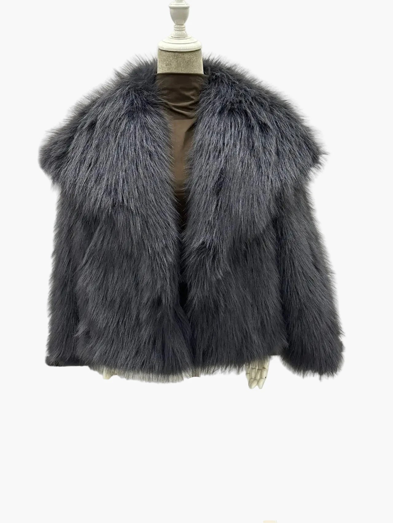 Damen Luxus Faux Fur Jacke – Eleganter Herbst Winter Look für besondere Anlässe