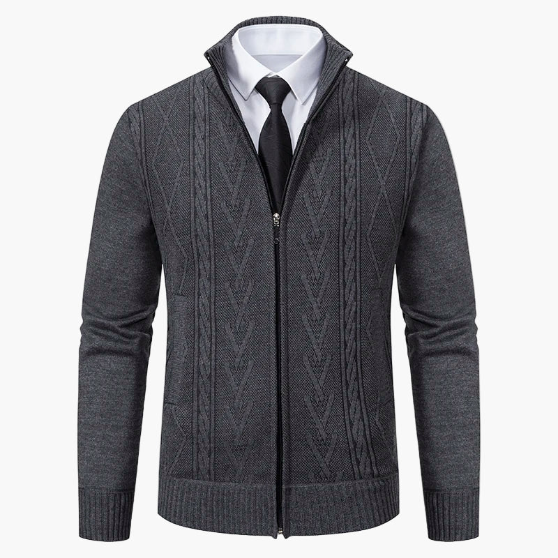 Herren Strickjacke mit Reißverschluss – Eleganter Business Casual Cardigan für Büro und Freizeit