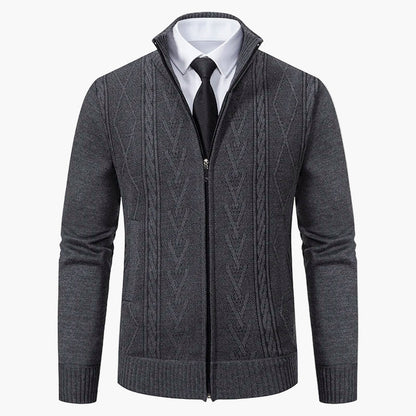 Herren Strickjacke mit Reißverschluss – Eleganter Business Casual Cardigan für Büro und Freizeit