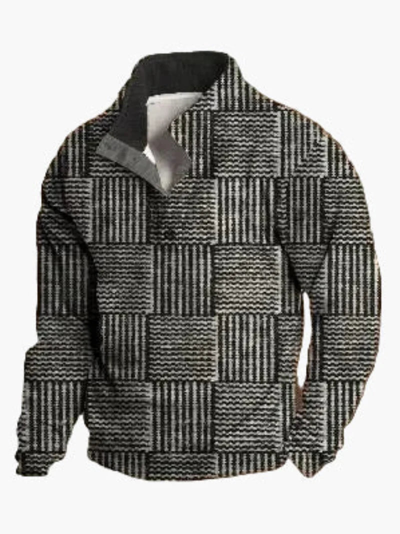 Herren Western Retro Pullover mit Cowboy-Print – Vintage Freizeitmode für Outdoor & Alltag