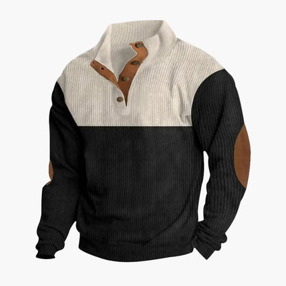 Herren Vintage Freizeitpullover mit Knopfleiste – Stilvoller Strickpullover für Alltag und Büro