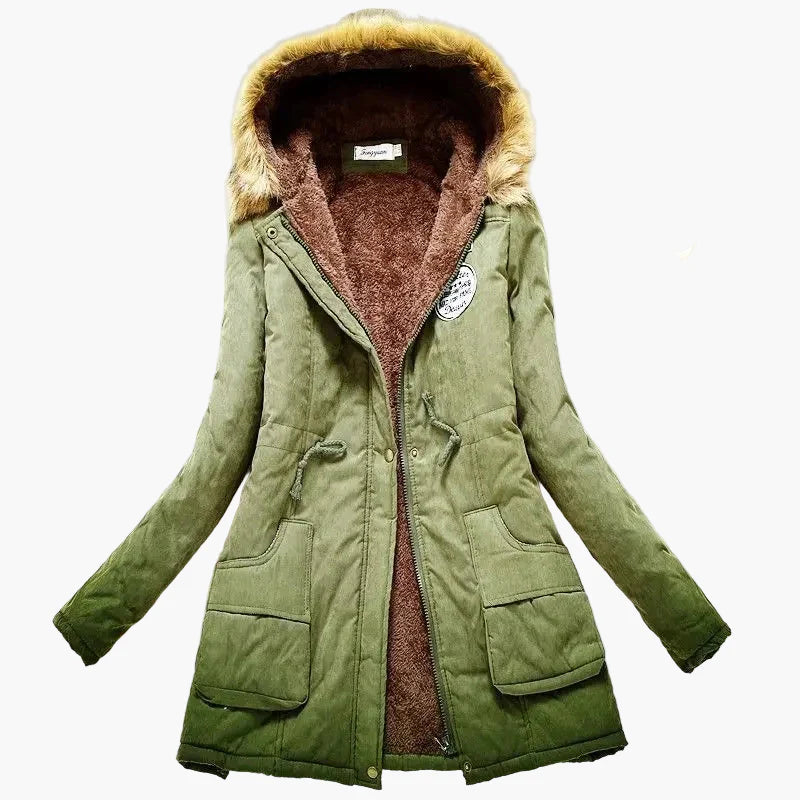 Damen Winter Parka mit Kapuze – Modischer Koreanischer Stil, Warm Gefüttert, Alltag & Freizeit