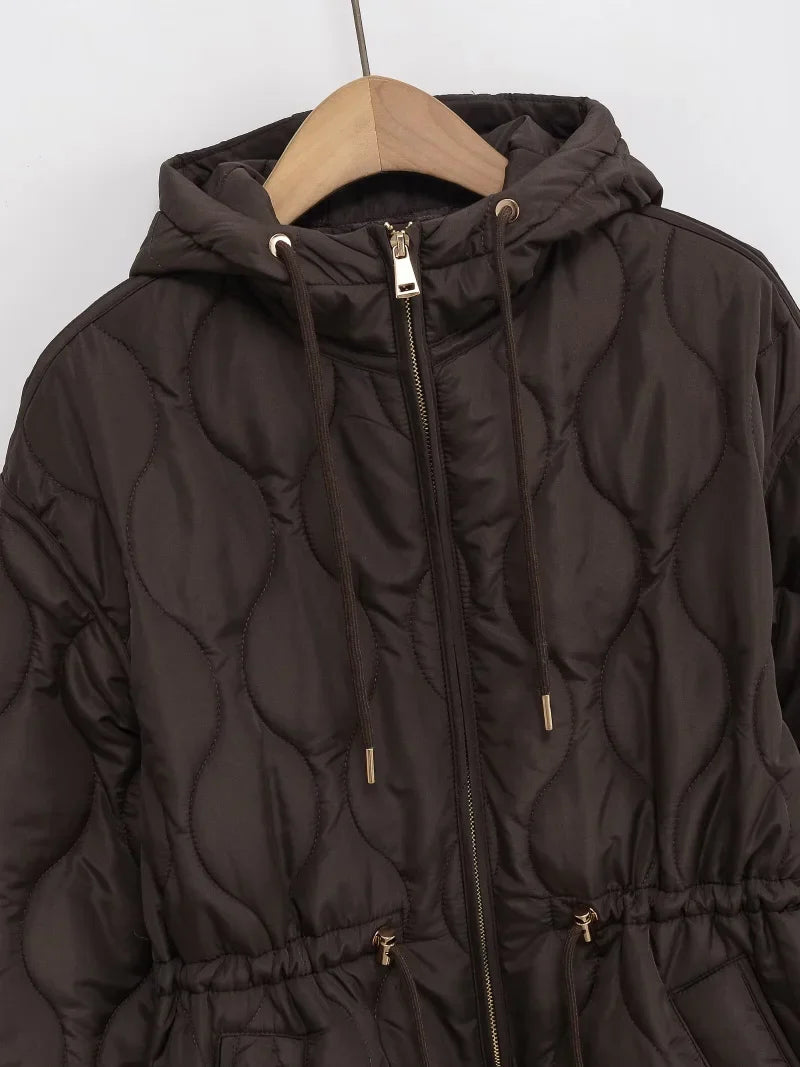 Damen Steppjacke mit Kapuze – Modische Übergangsjacke für Alltag und Freizeit